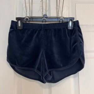 Hollister Navy Blue Velour Dolphin Shorts Women Small Y2K Velvet Loungewear